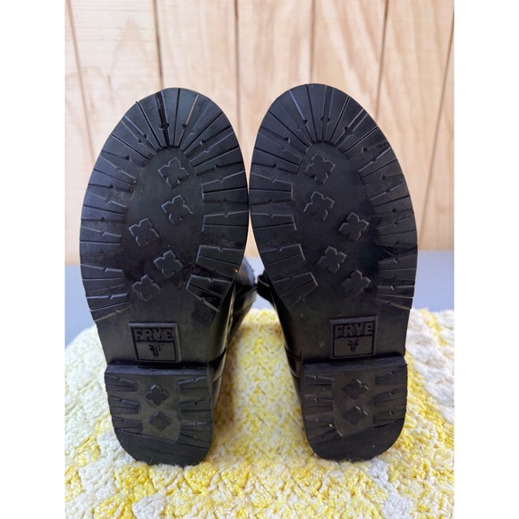 FRYE Black Leather Fur Lined Winter Boots Women Size 7.5 M solid leather w/issue - Picture 7 of 16